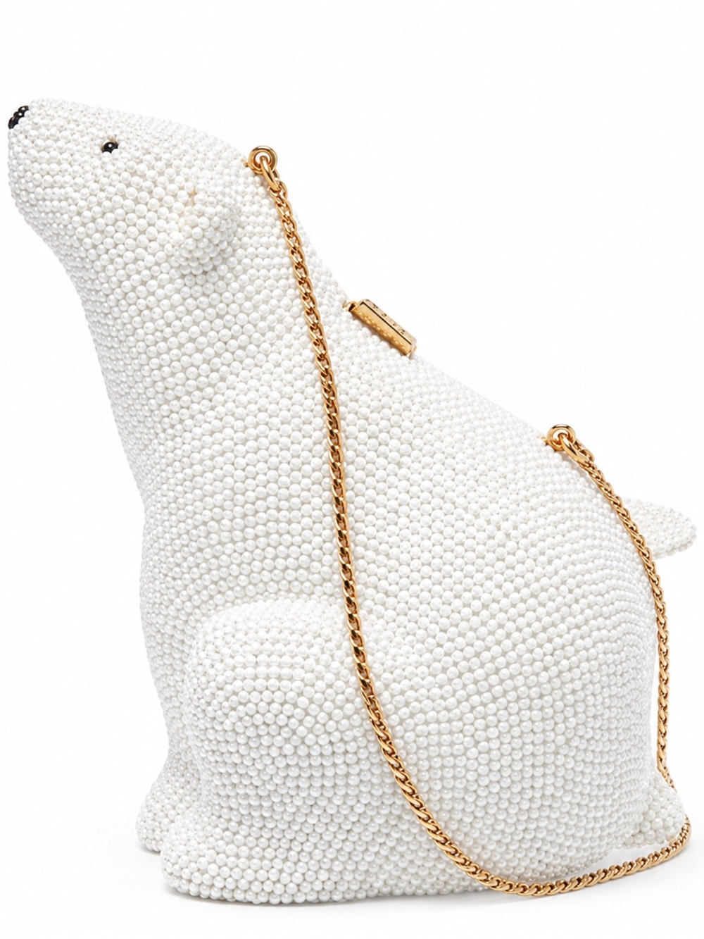 Judith Leiber Swarovski Crystal Minaudiere Polar Bear Arctic White Purse